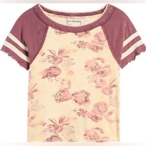 Free‎ People Wish You Were Here Floral Print Short Sleeve Tee size medium nwt
